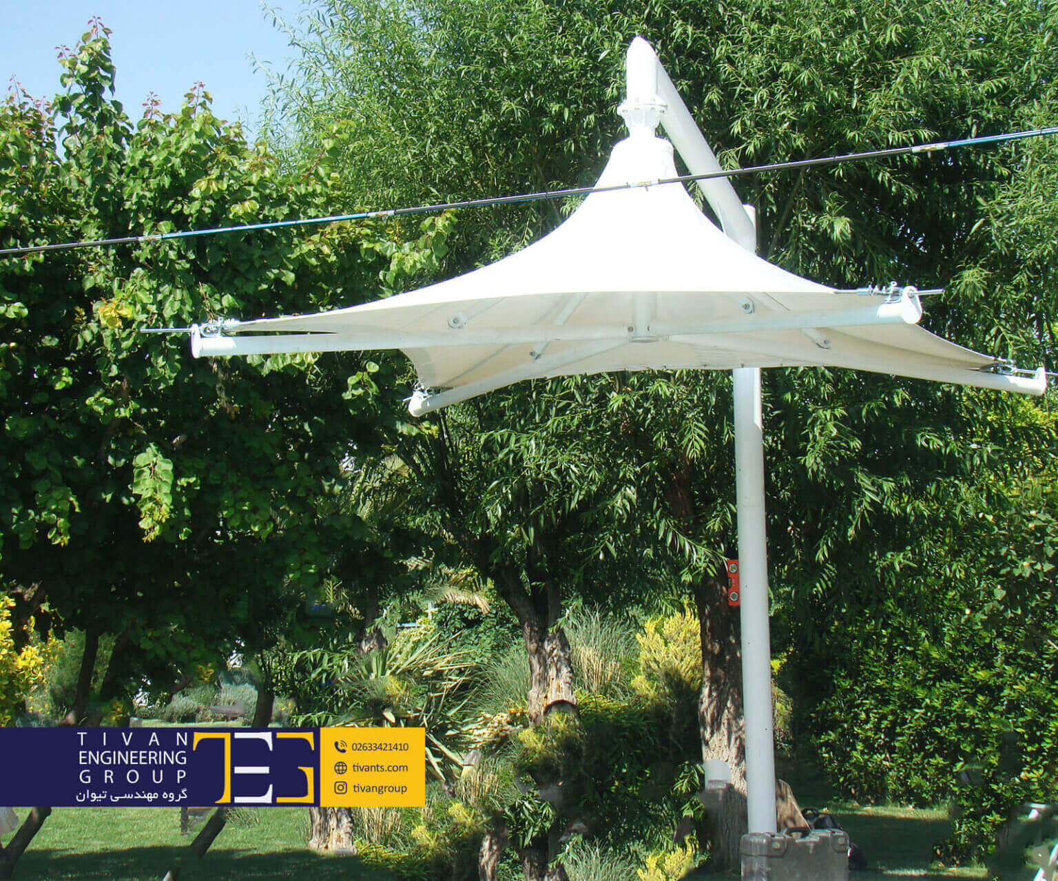 سایبان سقف پارچه ای در ویلا