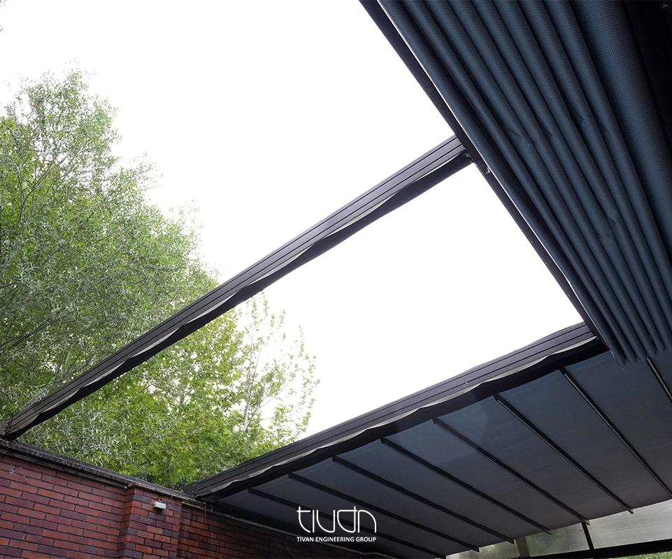 سقف متحرک استخر ویلا